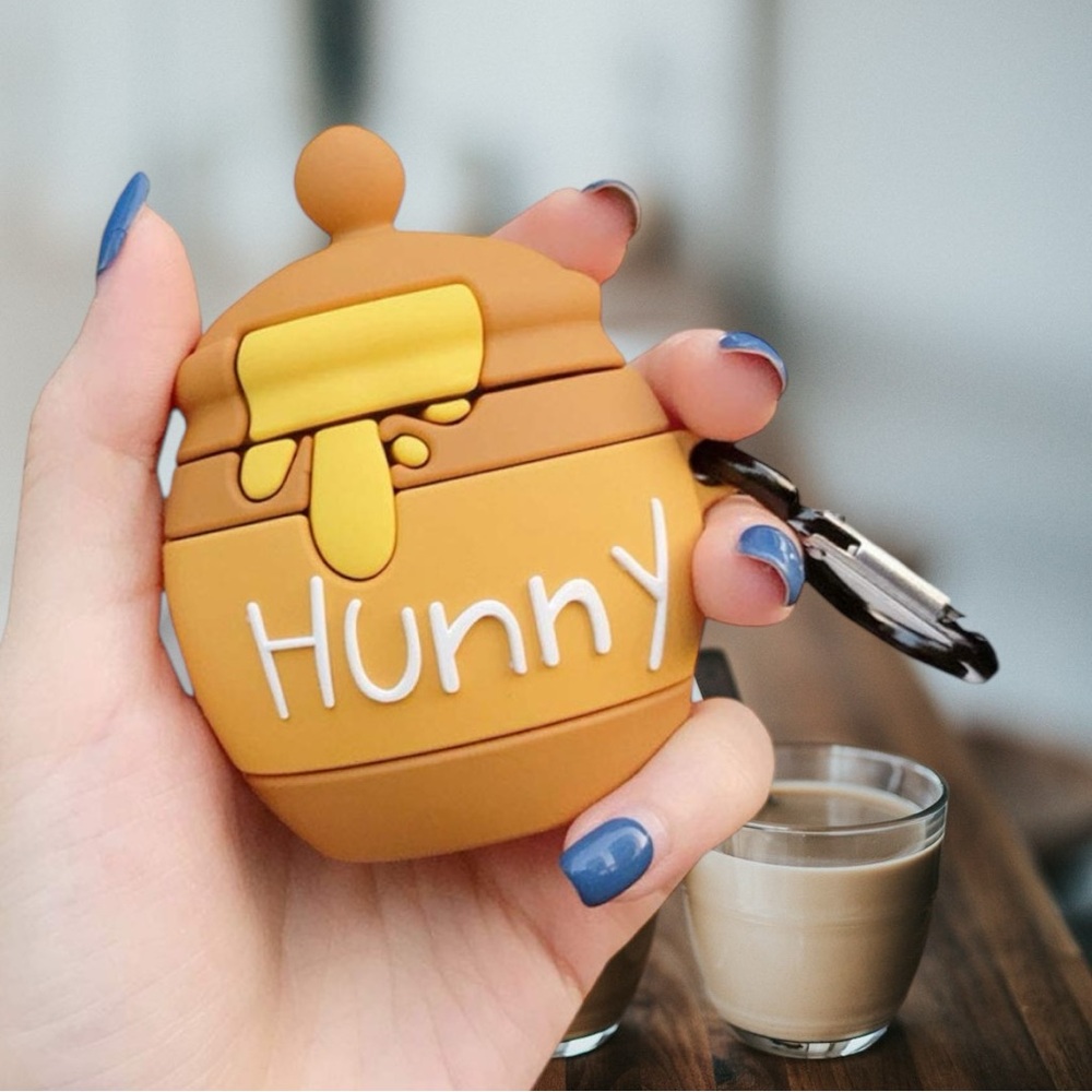Winnie the Pooh Hunny Pot Airpods Case‎ for 1 or 2 Generation Silicone earphones